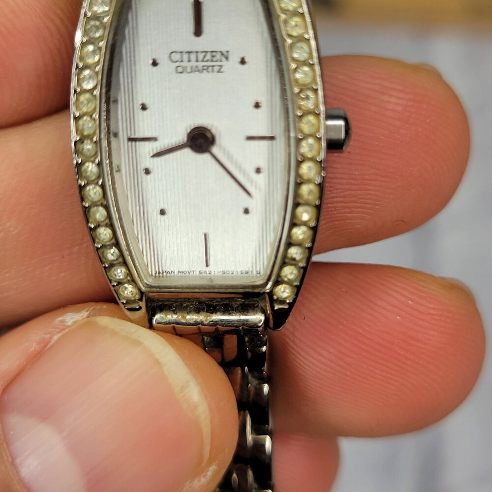 Vintage Citizen Ladies Watch Quartz Crystals 5421-S011469 New Battery Rare - Picture 4 of 10